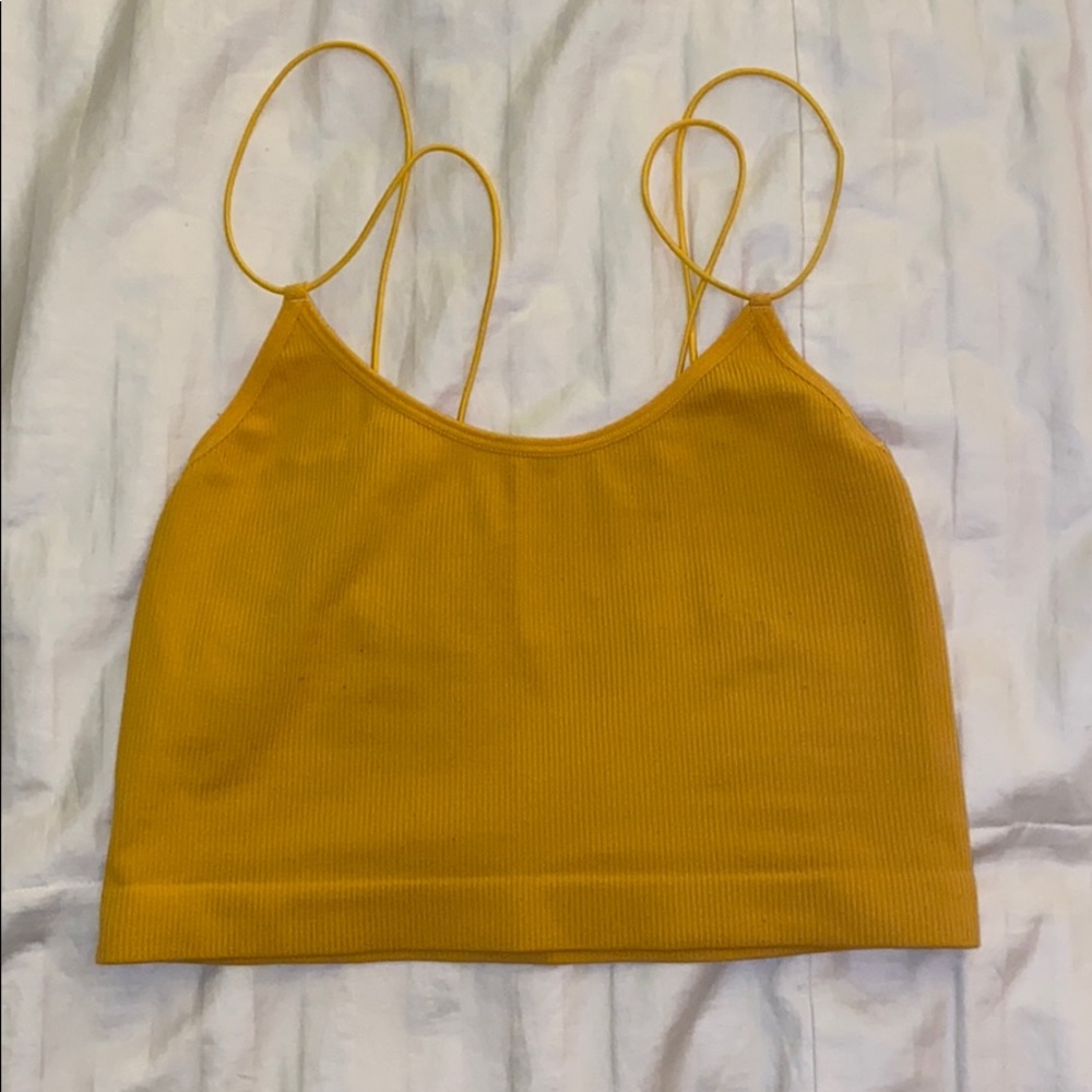 Yellow Crop Tank/Bralette